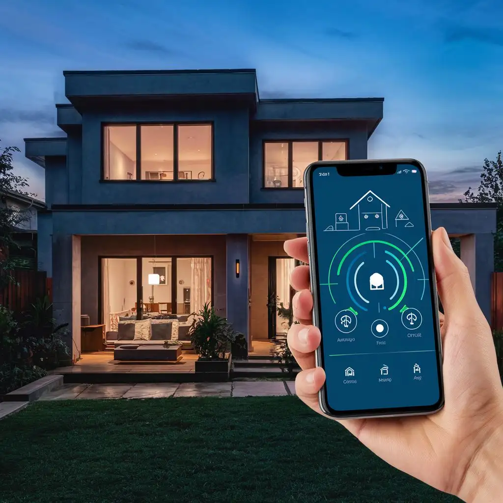 protection d'une maison moderne avec alarme intrusion et surveillance à distance